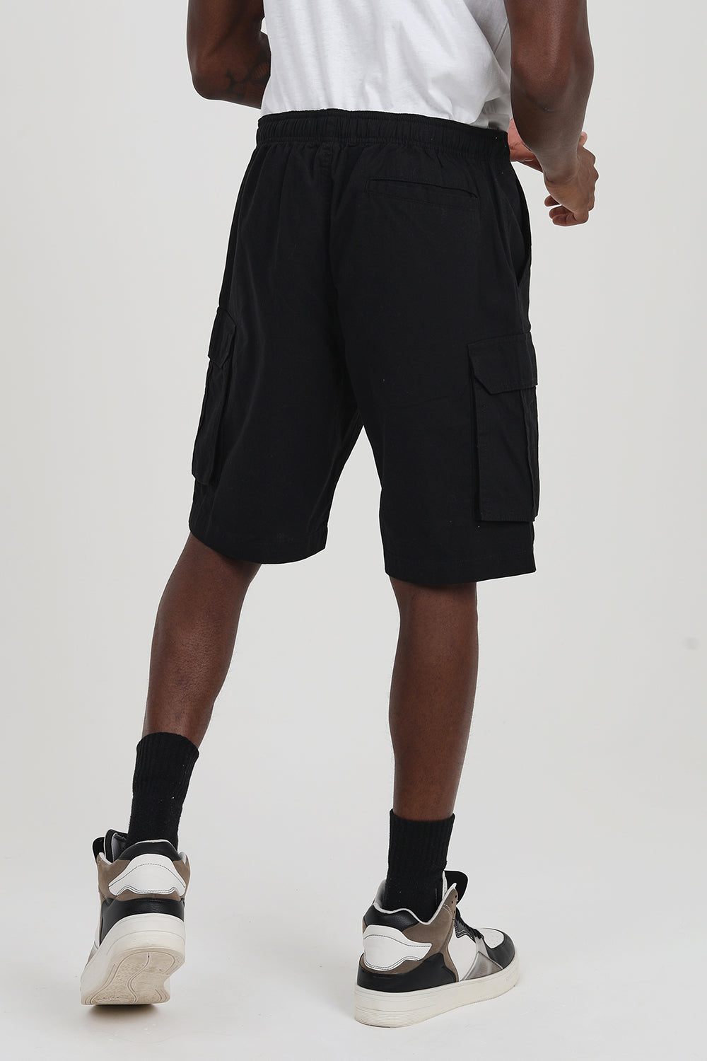 Brave Soul Black Cotton Cargo Shorts - Black Image 2