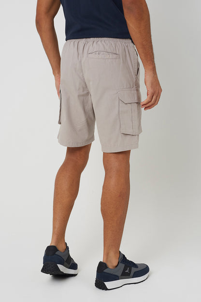 Brave Soul Light Grey Cotton Cargo Shorts - Light Grey Image 2