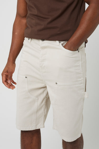 Brave Soul Cream Loose Fit Denim Carpenter Shorts - Cream Image 4