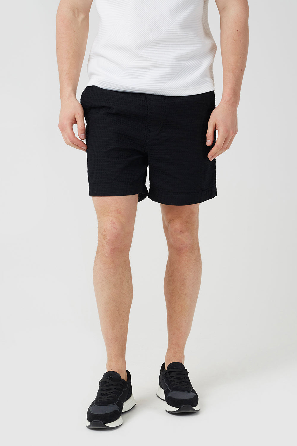 Brave Soul Black Textured Zip Pocket Drawcord Shorts - Black Image 1