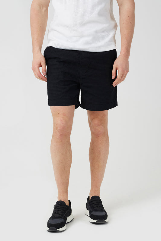 Brave Soul Black Textured Zip Pocket Drawcord Shorts - Black Image 1