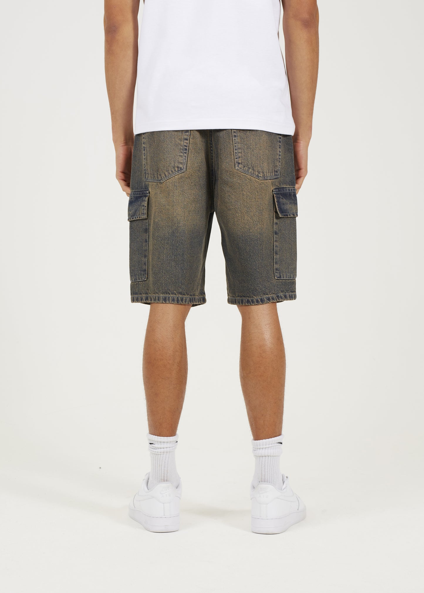 Brave Soul Dark Blue Loose Fit Cargo Denim Shorts - Dark Blue Image 2
