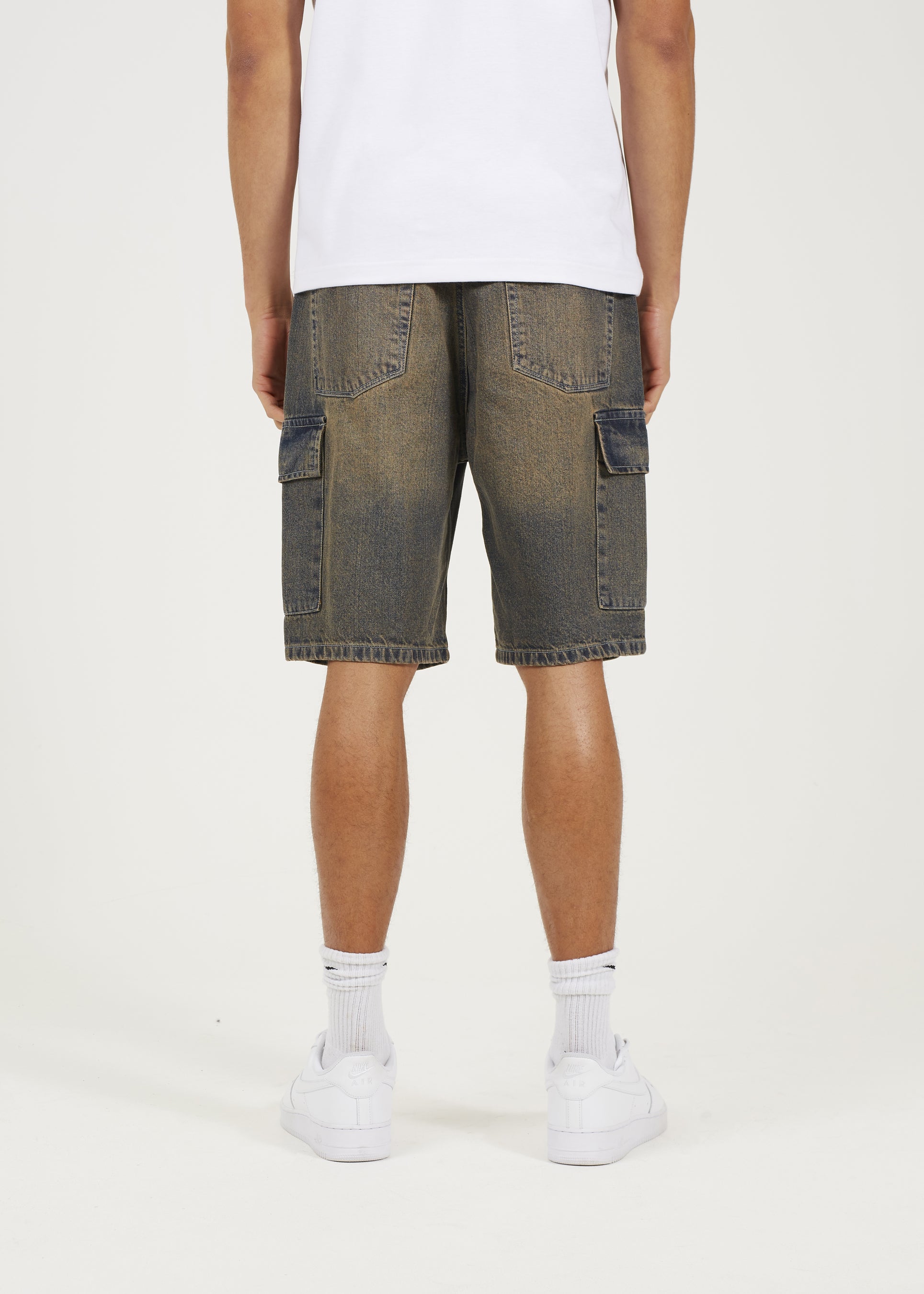 Brave Soul Dark Blue Loose Fit Cargo Denim Shorts - Dark Blue Image 2