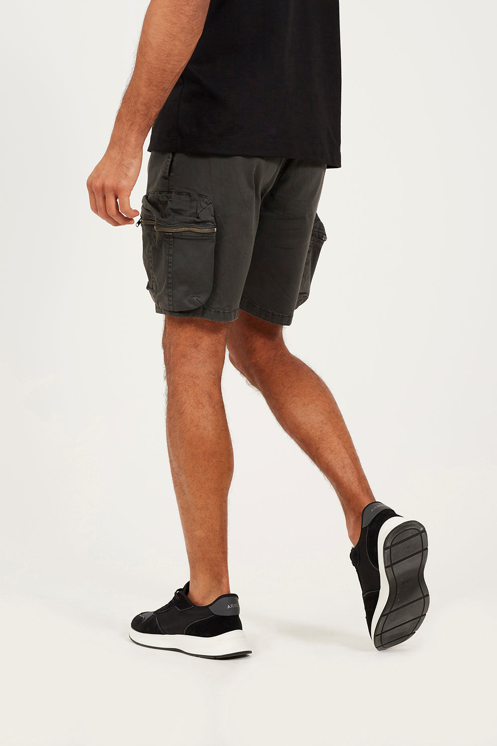 Brave Soul Charcoal Cotton Twill Cargo Shorts - Charcoal Image 2