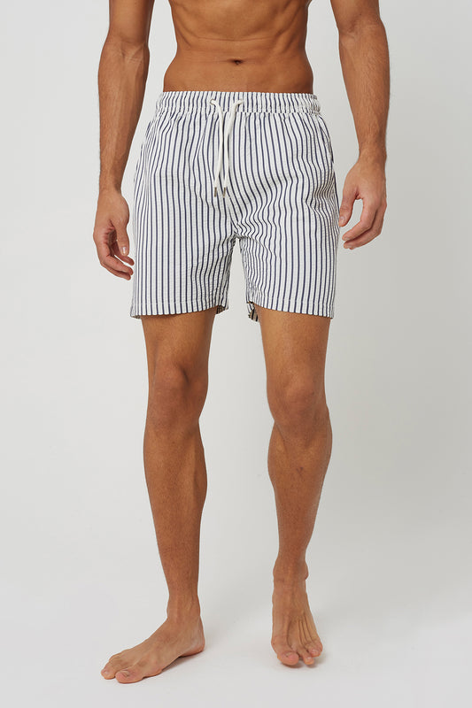 Brave Soul Navy Elasticated Swimshorts - Navy Image 1