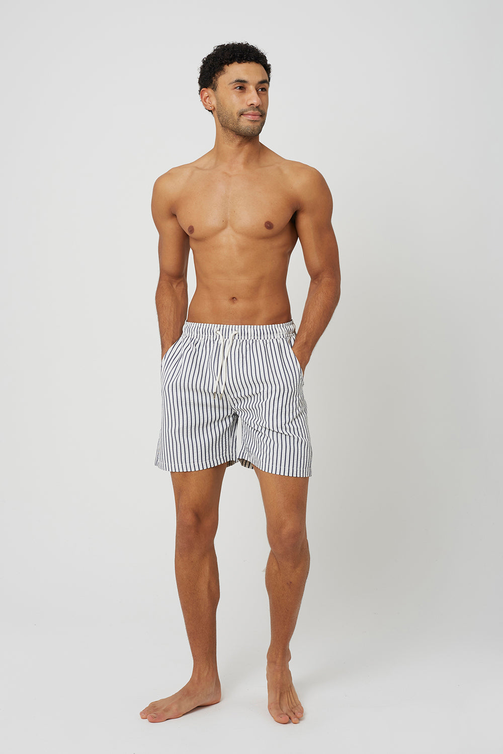 Brave Soul Navy Elasticated Swimshorts - Navy Image 3