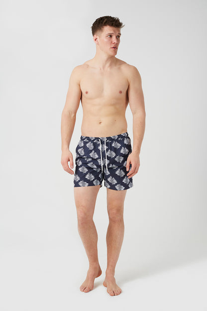 Brave Soul Navy Printed Swim Shorts - Navy Image 3