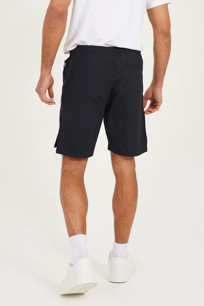 Brave Soul Black Cotton Utility Elasticated Waist Shorts - Black Image 2