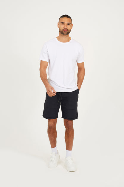 Brave Soul Black Cotton Utility Elasticated Waist Shorts - Black Image 3