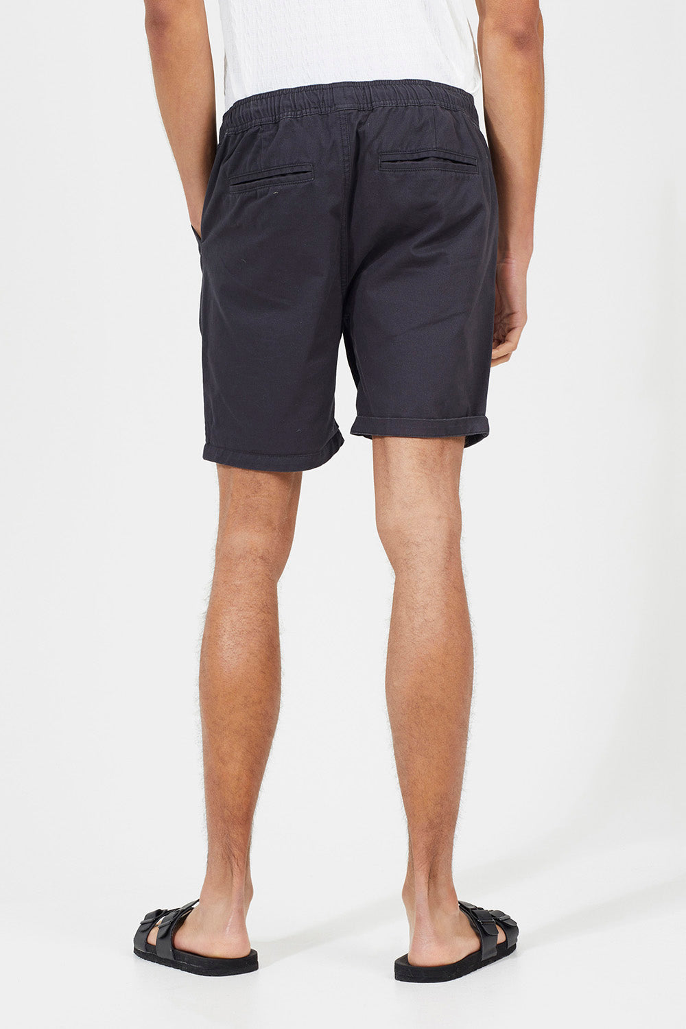 Brave Soul Navy Cotton Chino Shorts with Turn Up Hem - Navy Image 2