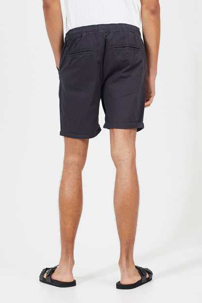 Brave Soul Navy Cotton Chino Shorts with Turn Up Hem - Navy Image 2