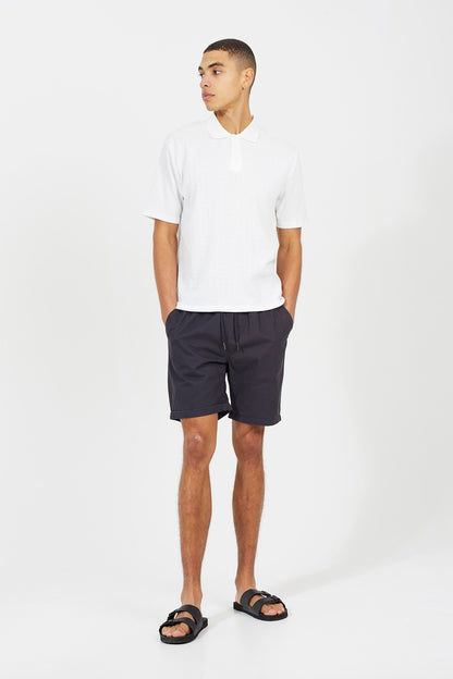 Brave Soul Navy Cotton Chino Shorts with Turn Up Hem - Navy Image 3