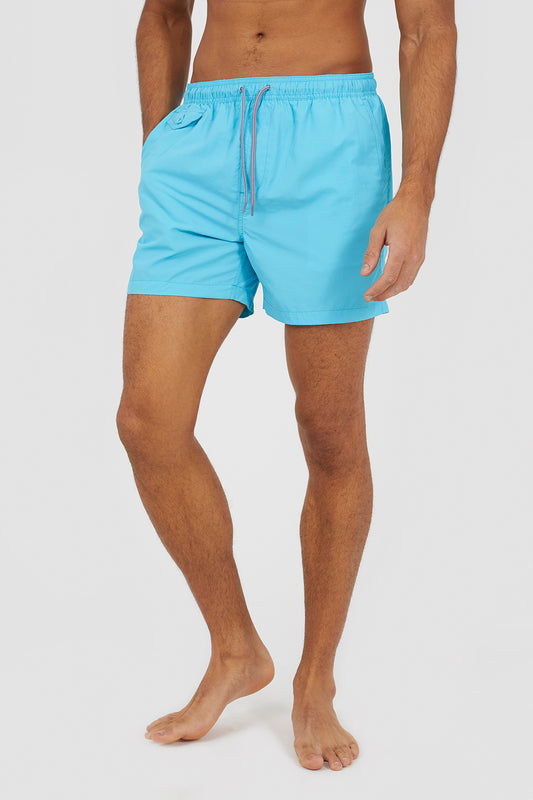 Brave Soul Aqua Elasticated Swimshorts - Aqua Image 1
