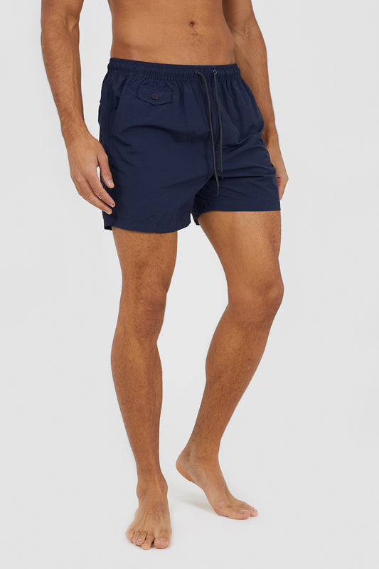 Brave Soul Navy Elasticated Swimshorts - Navy Image 1