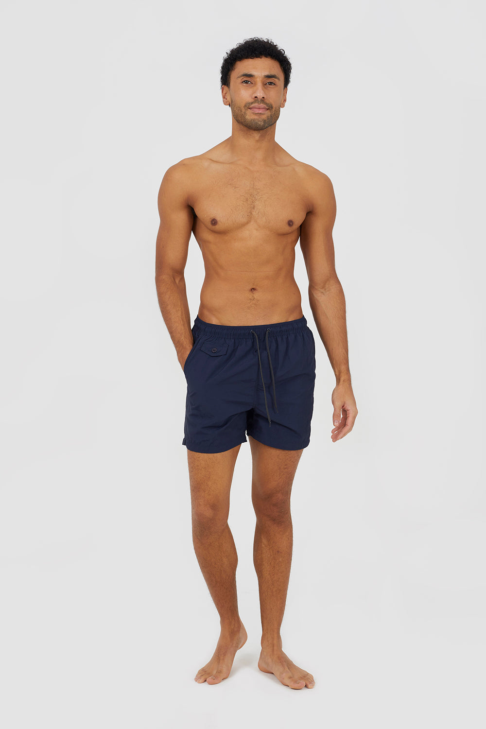 Brave Soul Navy Elasticated Swimshorts - Navy Image 3