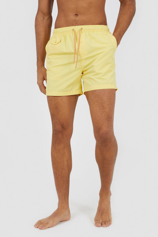 Brave Soul Yellow Elasticated Swimshorts - Yellow Image 1