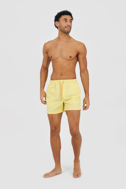 Brave Soul Yellow Elasticated Swimshorts - Yellow Image 3