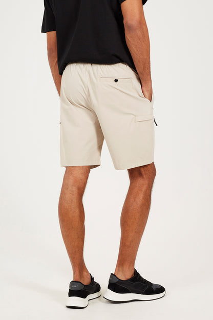 Brave Soul Stone Belted Pocket Detail Shorts - Stone Image 2