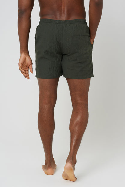 Brave Soul Khaki Seersucker Swim Shorts - Khaki Image 2