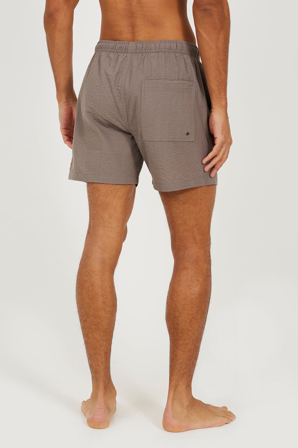 Brave Soul Taupe Seersucker Swim Shorts - Taupe Image 2
