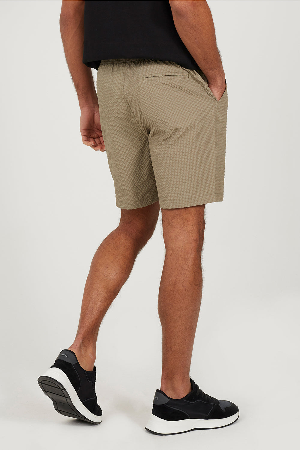 Brave Soul Taupe Textured Seersucker Drawcord Shorts - Taupe Image 2