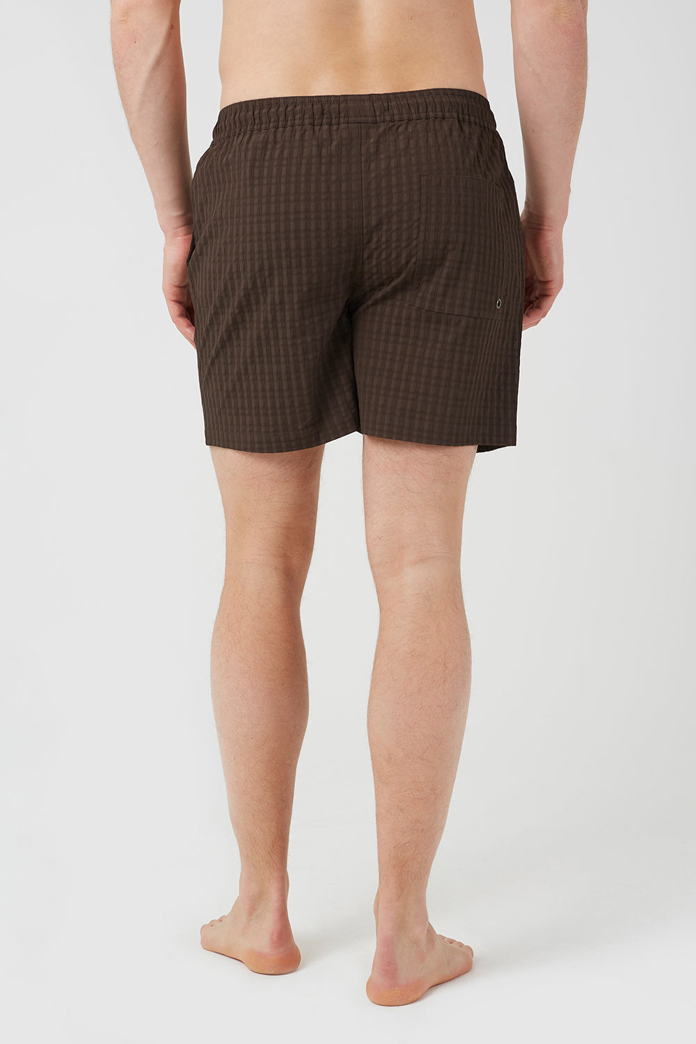 Brave Soul Brown Seersucker Swim Shorts - Brown Image 2