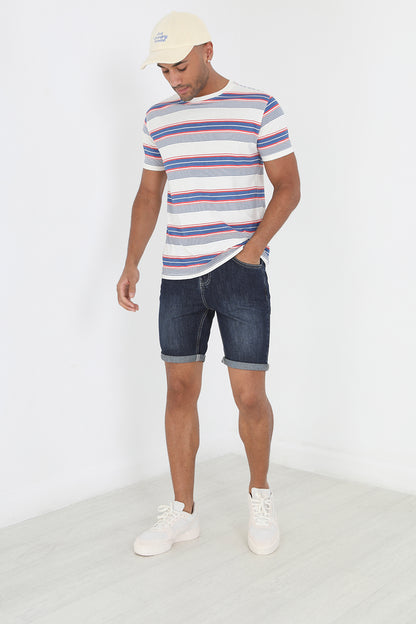 Brave Soul Dark Blue Denim Shorts - Dark Blue Image 3