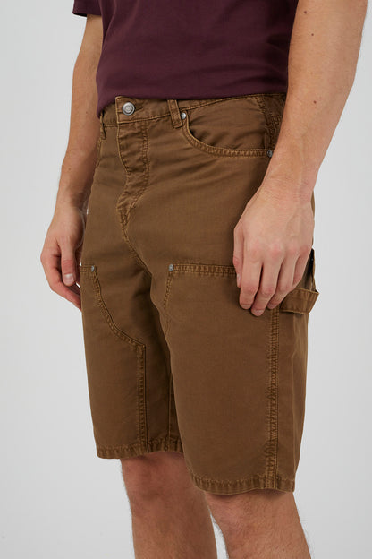 Brave Soul Brown Carpenter Button-Up Shorts - Brown Image 4