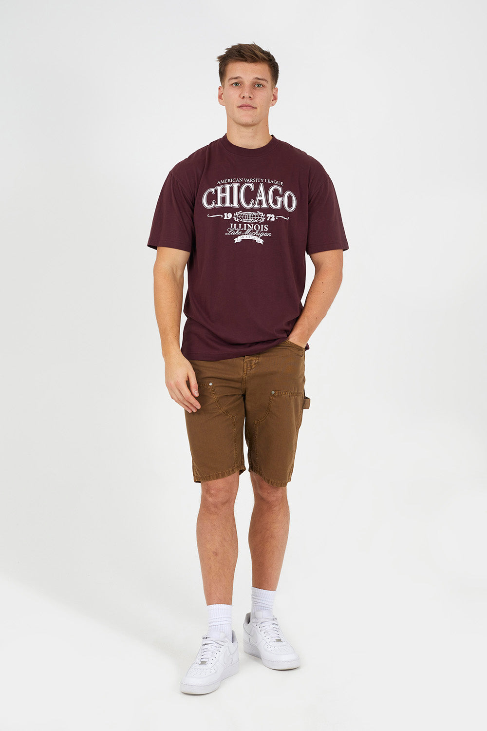 Brave Soul Brown Carpenter Button-Up Shorts - Brown Image 3