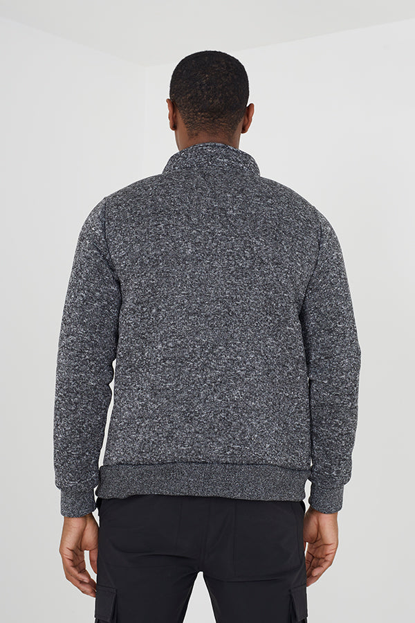 Brave Soul Black Funnel Neck Zip Through Sweatshirt - Black Image 2