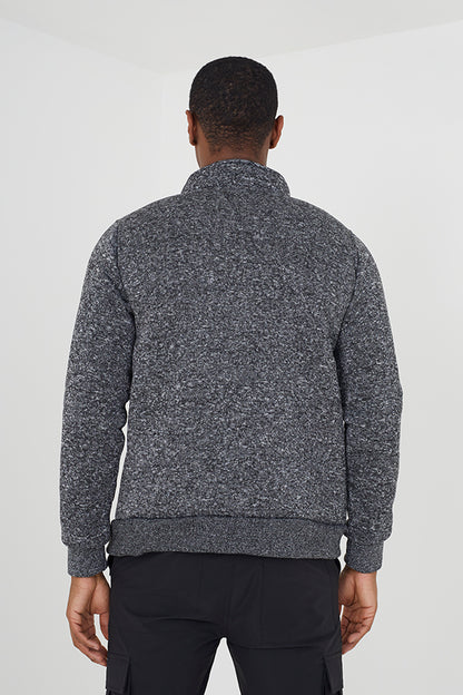 Brave Soul Black Funnel Neck Zip Through Sweatshirt - Black Image 2