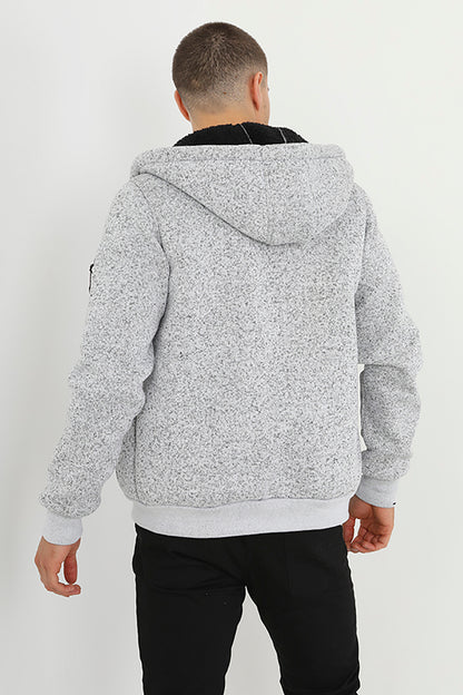 Brave Soul Grey Zip Through Hoodie - Grey Image 2