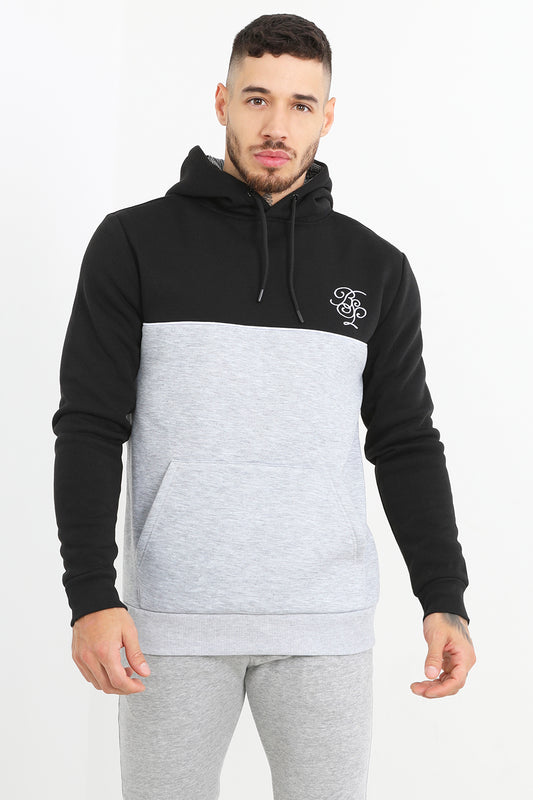 Brave Soul Black Colour Block Overhead Hoodie - Black Image 1