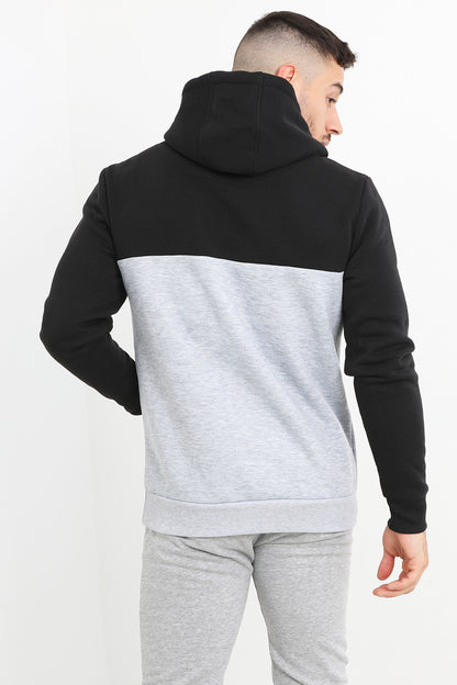 Brave Soul Black Colour Block Overhead Hoodie - Black Image 2