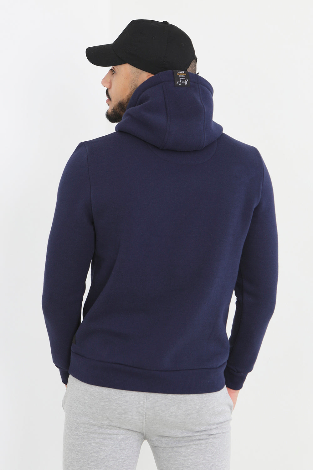 Brave Soul Navy Graphic Print Hoodie - Navy Image 2