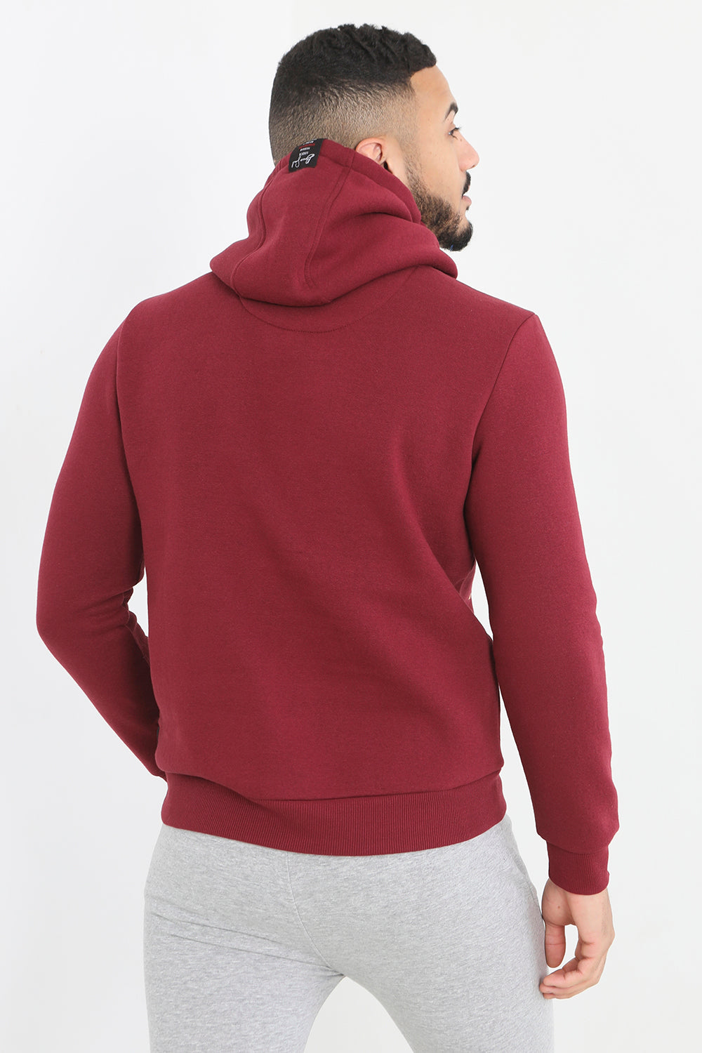 Brave Soul Burgundy Graphic Print Hoodie - Burgundy Image 2