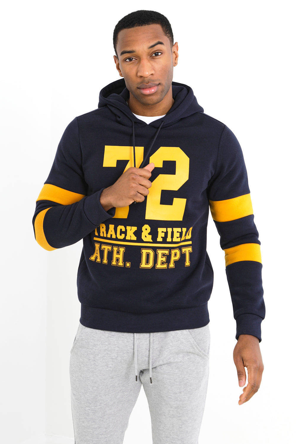 Brave Soul Navy Overhead Hoodie - Navy Image 1
