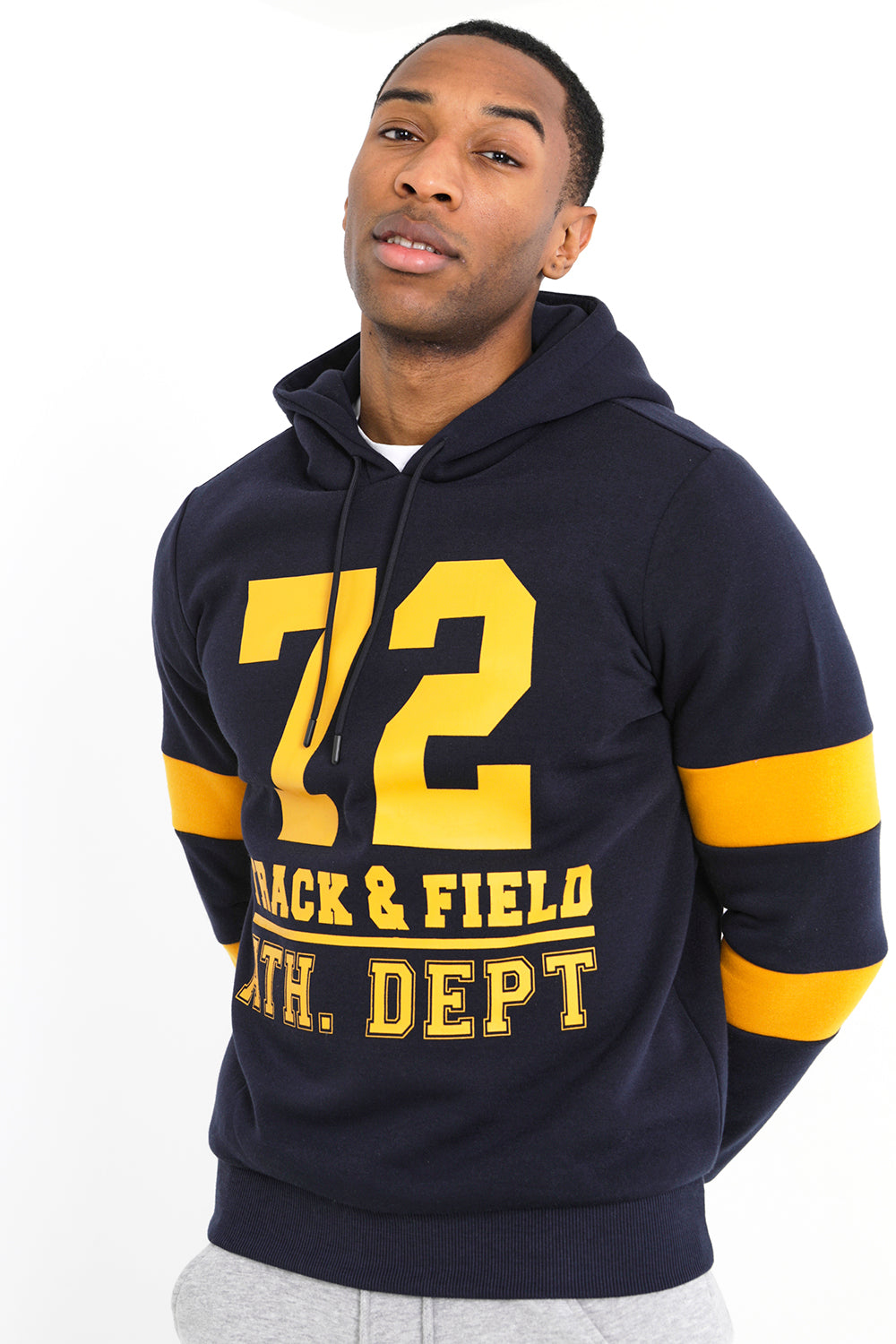 Brave Soul Navy Overhead Hoodie - Navy Image 3