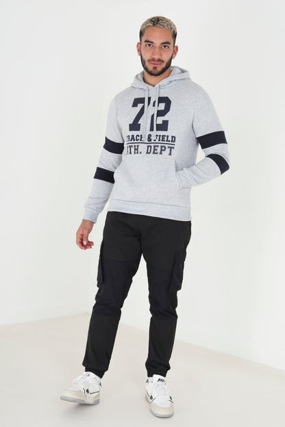 Brave Soul Light Grey Overhead Hoodie - Light Grey Image 3