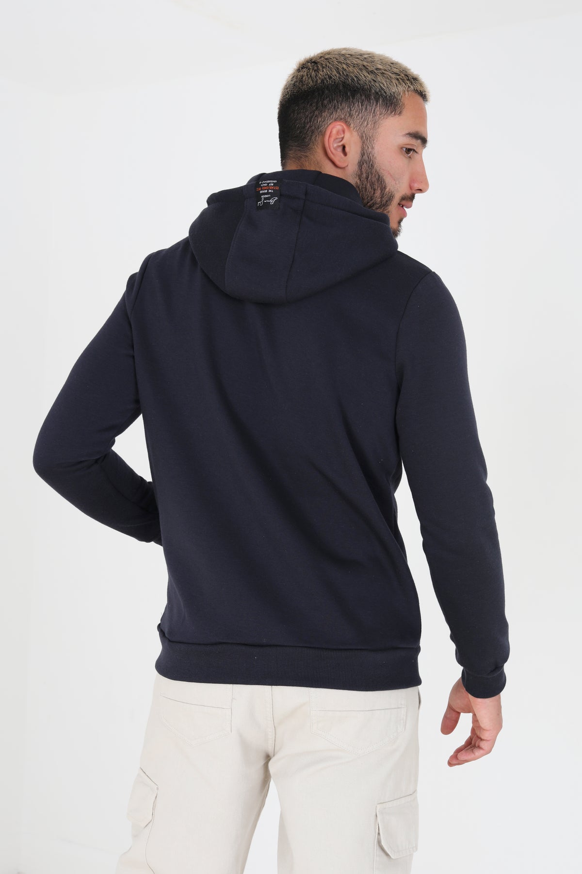Brave Soul Navy Overhead Hoodie - Navy Image 2