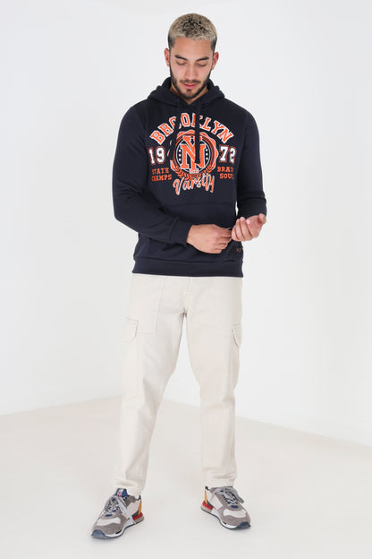 Brave Soul Navy Overhead Hoodie - Navy Image 3