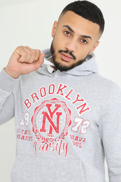 Brave Soul Light Grey Overhead Hoodie - Light Grey Image 3