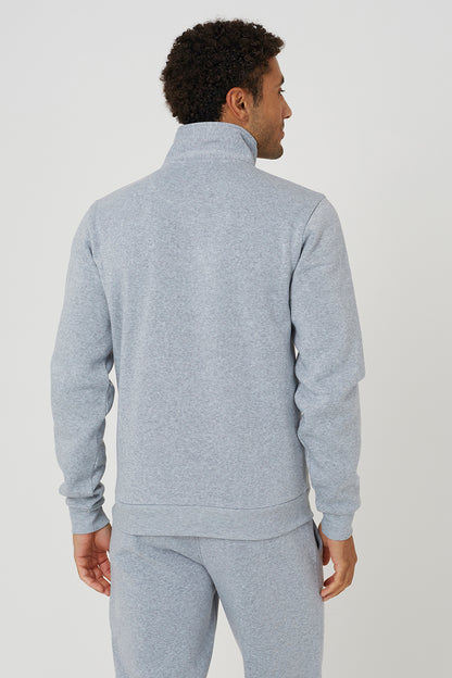 Brave Soul Light Grey Quarter Zip Sweatshirt - Light Grey Image 2