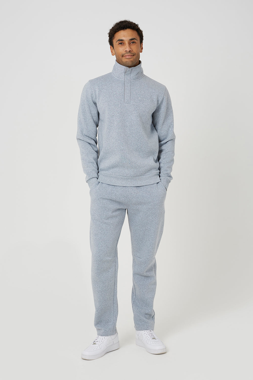 Brave Soul Light Grey Quarter Zip Sweatshirt - Light Grey Image 3