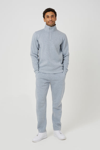 Brave Soul Light Grey Quarter Zip Sweatshirt - Light Grey Image 3