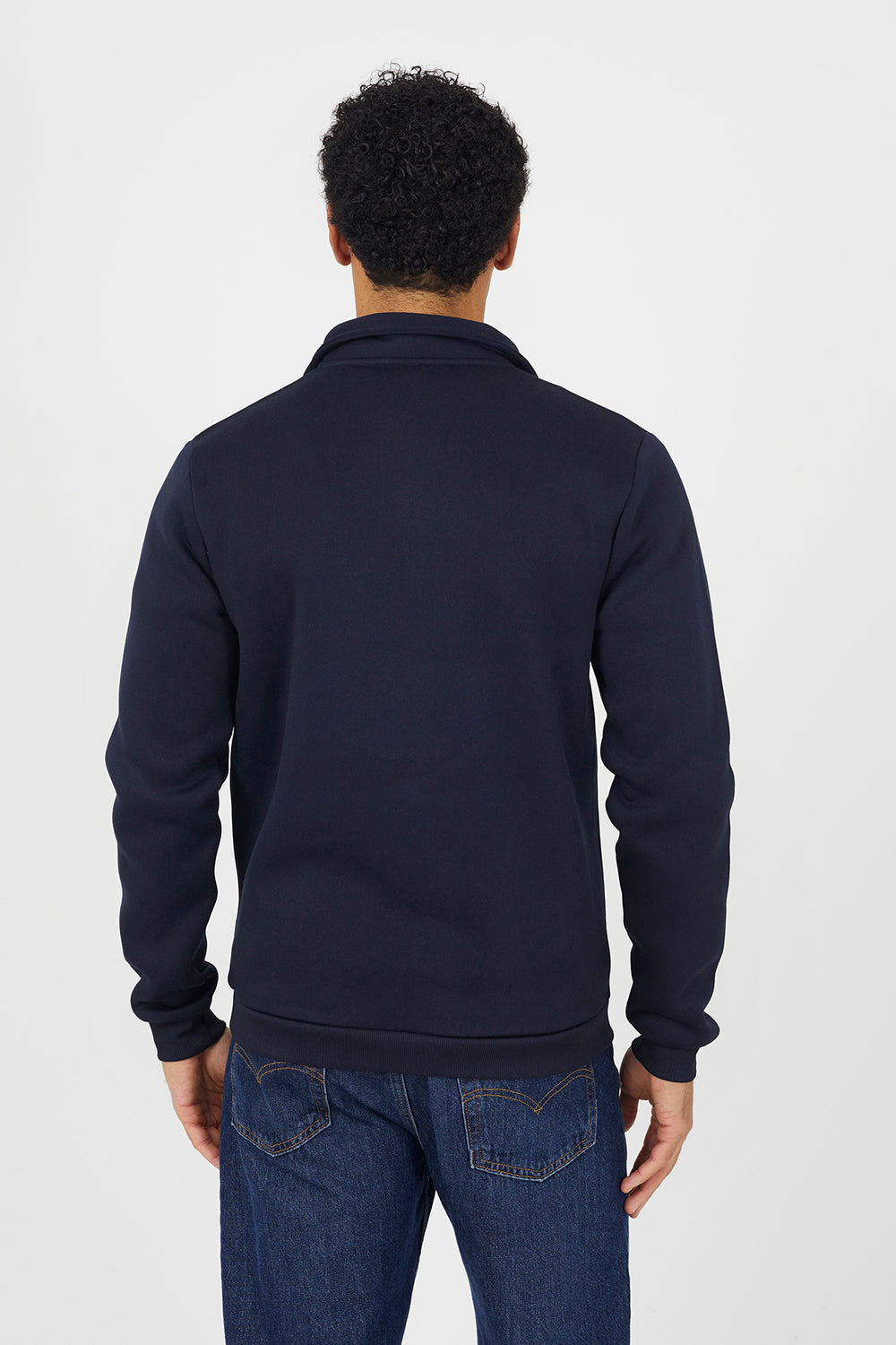 Brave Soul Navy Quarter Zip Sweatshirt - Navy Image 2