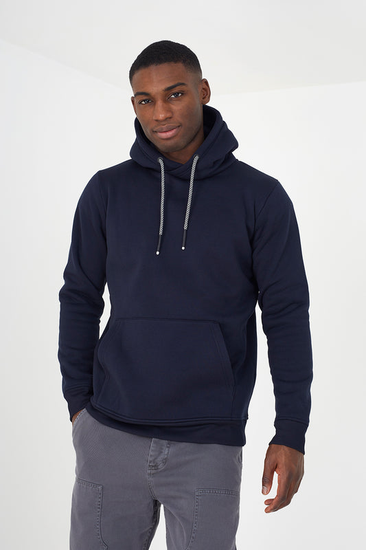 Brave Soul Navy Hoodie With Kangaroo Pocket - Navy Image 1