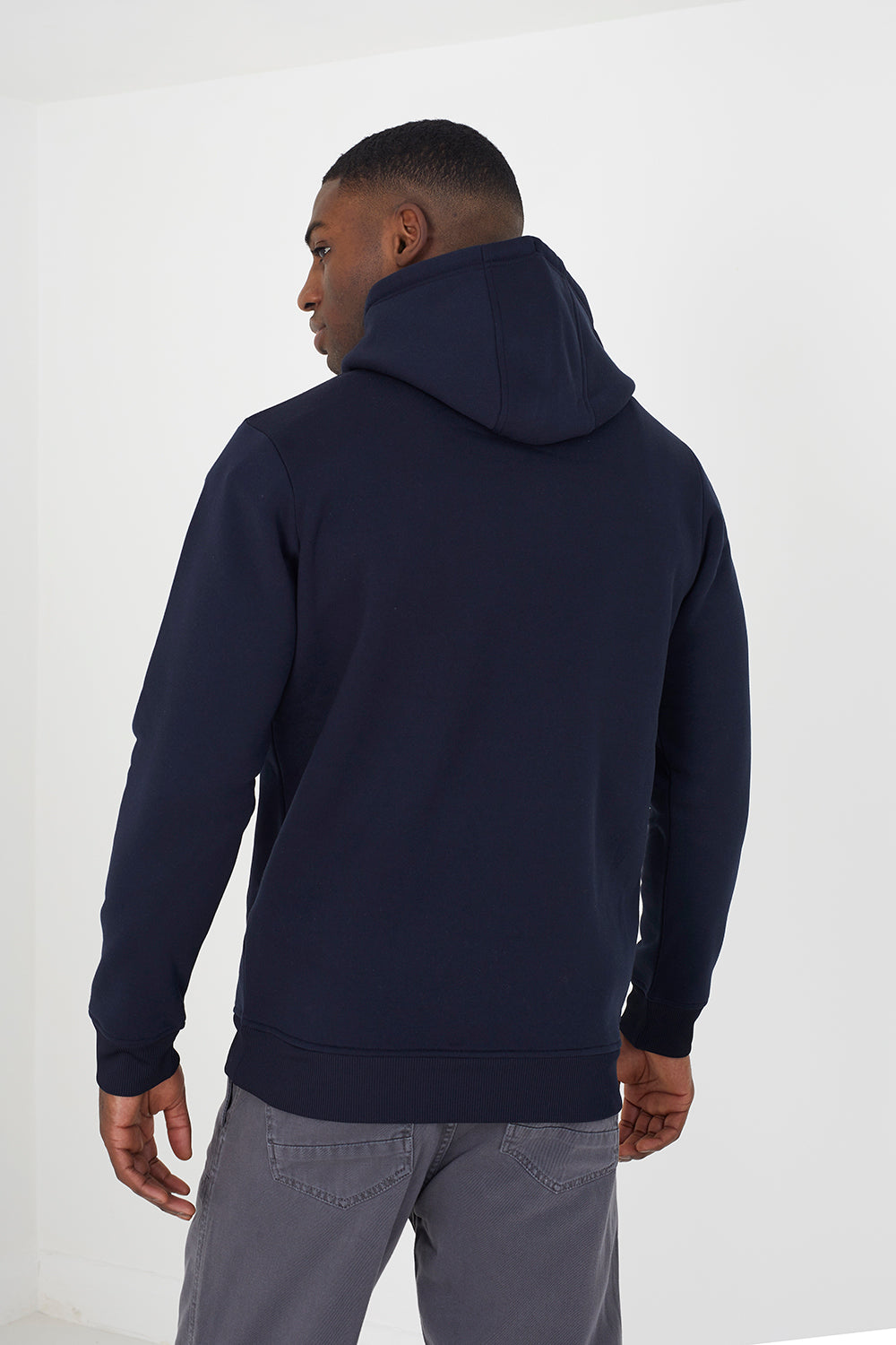 Brave Soul Navy Hoodie With Kangaroo Pocket - Navy Image 2