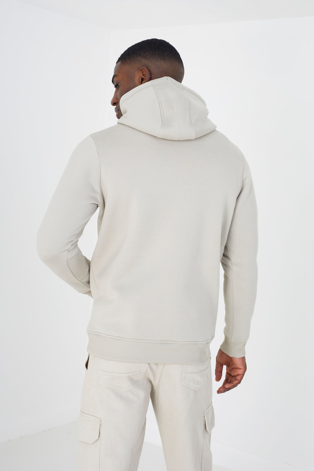 Brave Soul Light Stone Hoodie With Kangaroo Pocket - Light Stone Image 2