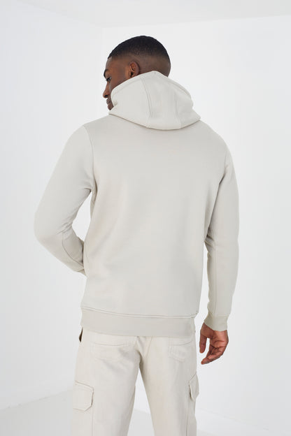 Brave Soul Light Stone Hoodie With Kangaroo Pocket - Light Stone Image 2